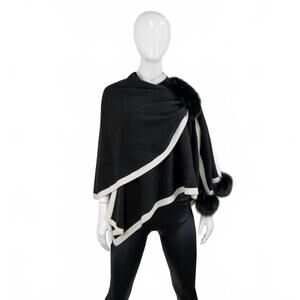 NEW MITCHIE'S MATCHINGS fox pom pull thru wrap in black